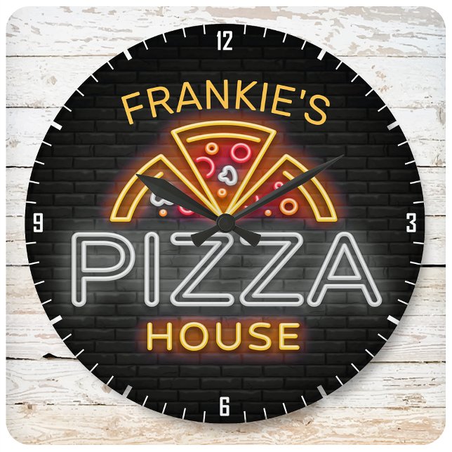 Reloj Redondo Grande Custom NAME Neon Italian Pizzeria Pizza House (Subido por el creador)