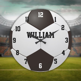 Reloj Redondo Grande Custom Name Soccer Football