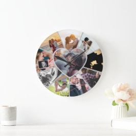 Reloj Redondo Grande Custom Photos Collage Clock | Gift for Christmas