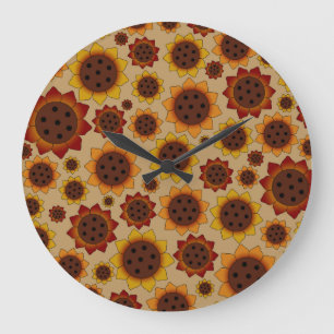 Reloj Redondo Grande Custom Sunflower Wall Clock