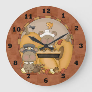 Reloj Redondo Grande Cute Autumn Wall Clock