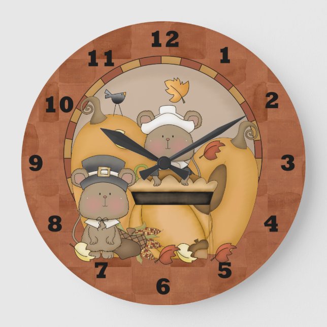 Reloj Redondo Grande Cute Autumn Wall Clock (Anverso)
