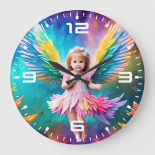 Reloj Redondo Grande Cute Baby Angel Wings Art-38424