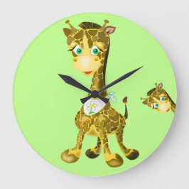 Reloj Redondo Grande Cute Baby Giraffe
