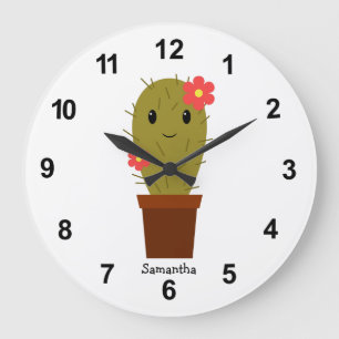 Reloj Redondo Grande Cute baby girl cactus