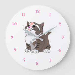 Reloj Redondo Grande Cute Baby Kitty -