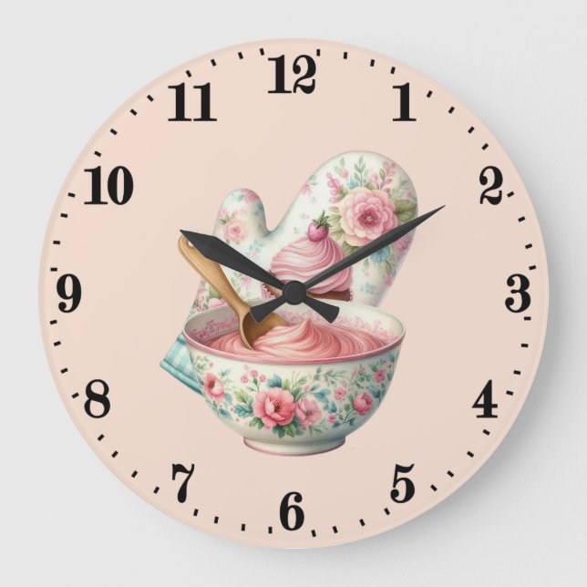 Reloj Redondo Grande Cute baking lovers kitchen  (Anverso)