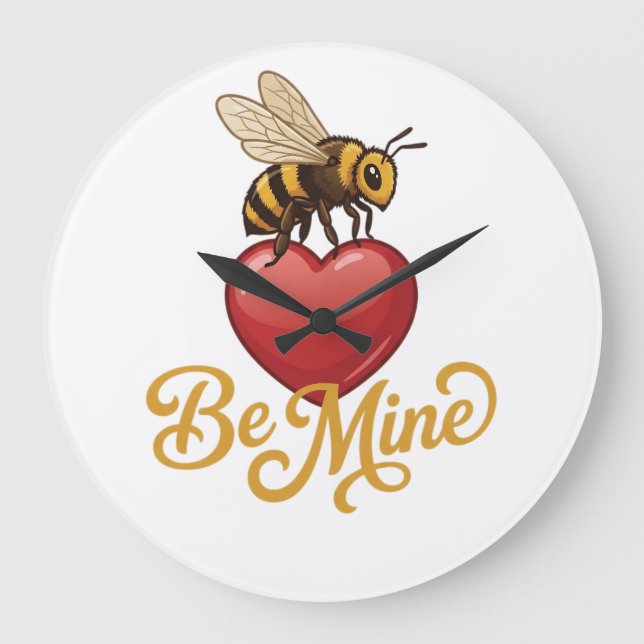 Reloj Redondo Grande Cute Be Mine Panal  (Anverso)
