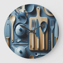 Cute Blue Kitchen Utensils Papel estético