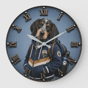 Reloj Redondo Grande Cute Bluetick Coonhound Puppy
