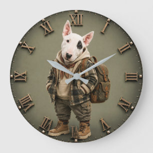 Reloj Redondo Grande Cute Bull Terrier Puppy