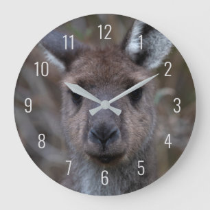 Reloj Redondo Grande Cute canguro cara de cierre Australia reloj grande