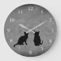 Cute cats silhouettes on chalkboard