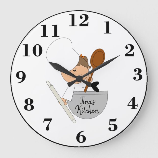 Reloj Redondo Grande Cute Chef (Anverso)