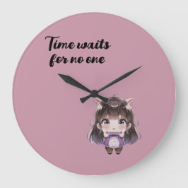 Reloj Redondo Grande Cute Chibi Clock