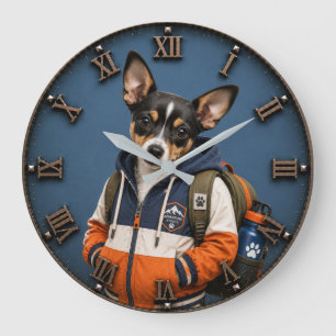 Reloj Redondo Grande Cute Chihuahua Puppy