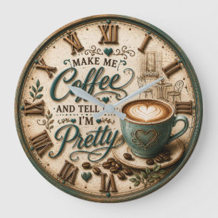 Reloj Redondo Grande Cute Coffee Lover