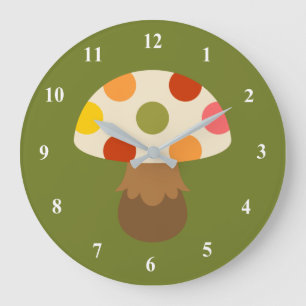 Reloj Redondo Grande Cute colorful mushrooms large clock