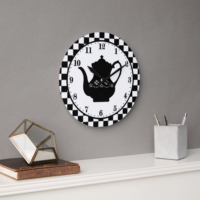 Reloj Redondo Grande cute Country  coffee pot word art Large Clock (Oficina)