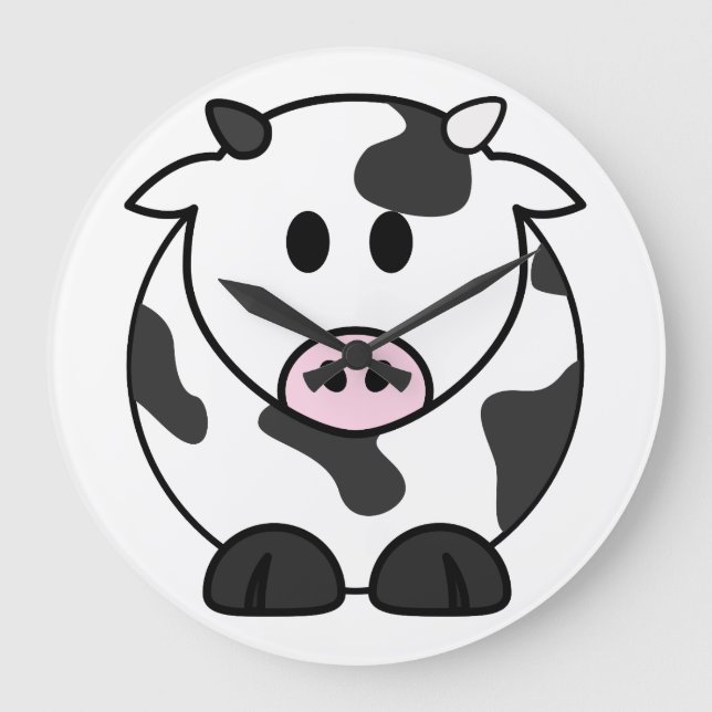 Reloj Redondo Grande Cute Dairy Cow (Anverso)
