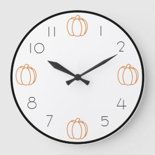 Reloj Redondo Grande Cute Decorative Pumpkin Fall Clock
