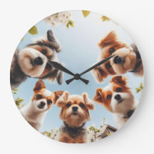 Cute Dogs Funny Dog Wall Clock