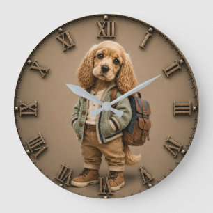 Reloj Redondo Grande Cute English Cocker Spaniel Puppy