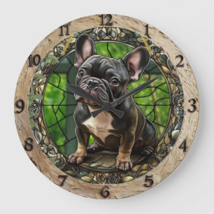 Reloj Redondo Grande Cute French Bulldog 