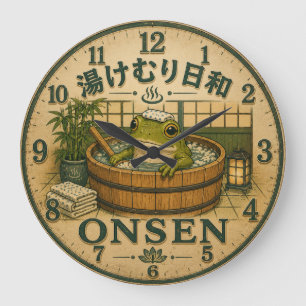Reloj Redondo Grande Cute Frog Onsen