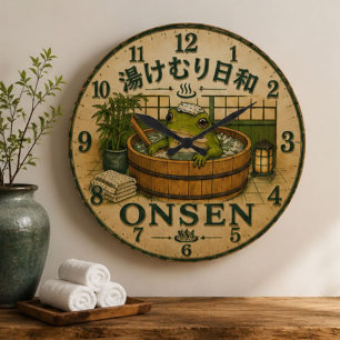 Reloj Redondo Grande Cute Frog Onsen