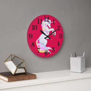 Reloj Redondo Grande Cute Girls Pretty Unicorn Pink