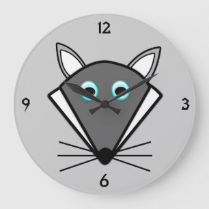 Reloj Redondo Grande Cute Halloween Wolf Wall Clock