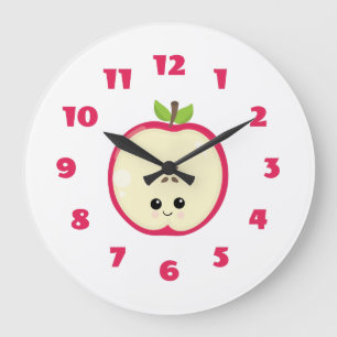 Reloj Redondo Grande Cute Happy Apple
