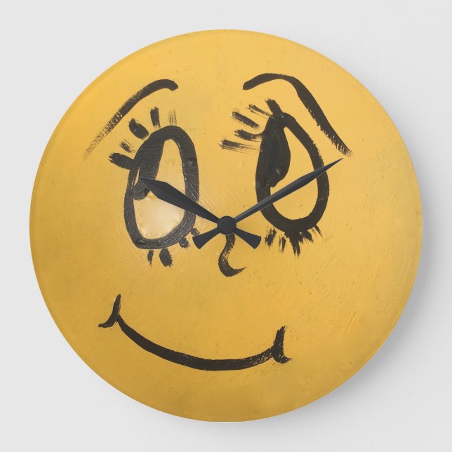 Reloj Redondo Grande Cute Happy Face (Anverso)