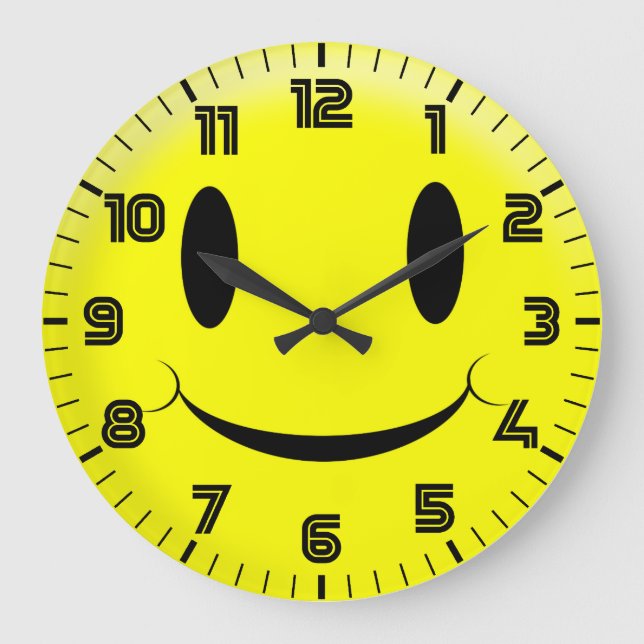 Reloj Redondo Grande Cute Happy Face (Anverso)