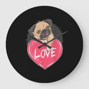 Reloj Redondo Grande Cute I Robar la pulga del corazón   Regalo de San 