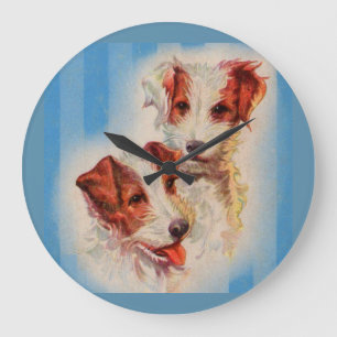Reloj Redondo Grande CUTE Jack Russell terriers illustration