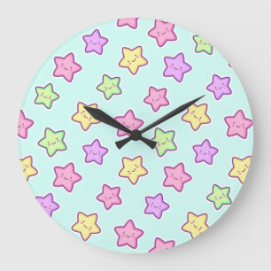 Reloj Redondo Grande Cute Kawaii Happy Stars