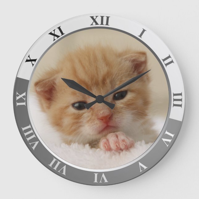 Reloj Redondo Grande Cute Kitty (Anverso)