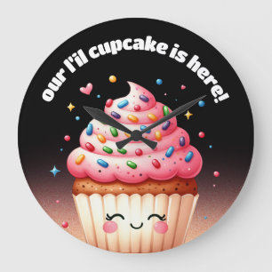 Reloj Redondo Grande Cute L'il Cupcake salpicar guardería