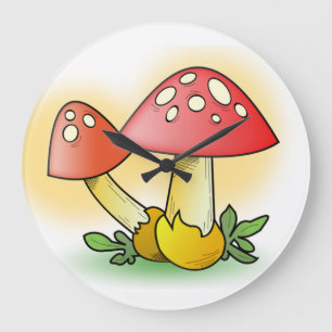 RELOJ REDONDO GRANDE CUTE MUSHROOMS