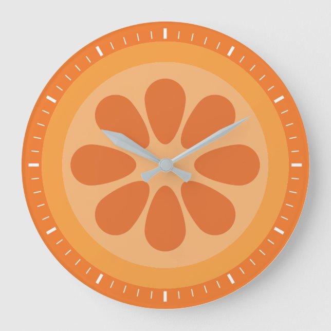 Reloj Redondo Grande Cute Naranja Slice (Anverso)