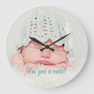 Reloj Redondo Grande Cute Newborn Baby Custom Clock