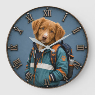 Reloj Redondo Grande Cute Nova Scotia Duck Tolling Retriever Puppy 