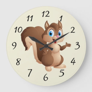 Reloj Redondo Grande Cute personalizado Squirrel