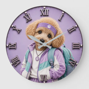 Reloj Redondo Grande Cute Poodle Puppy