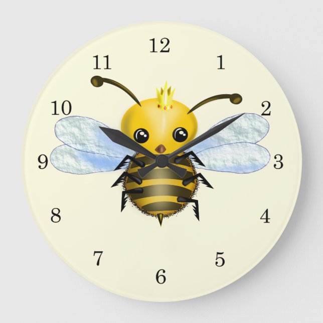 Reloj Redondo Grande Cute Queen Bee (Anverso)
