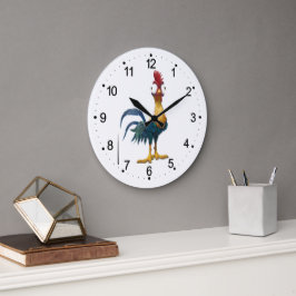 Reloj Redondo Grande Cute Rooster Big Eyes 