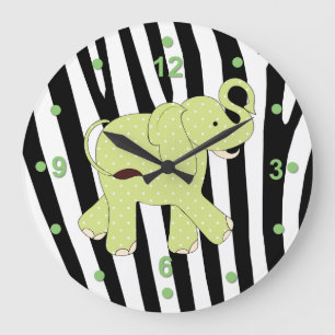 Reloj Redondo Grande Cute Safari Elephant Wall Clock