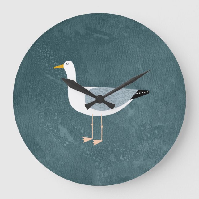 Reloj Redondo Grande Cute Seagull (Anverso)